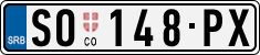 License plate of Serbia, Cars