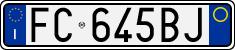 License plate of Italy, Cars (1994 year series)