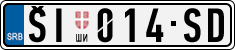 License plate of Serbia, Cars