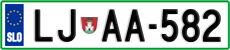 License plate of Slovenia, Cars