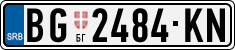 License plate of Serbia, Cars