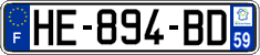 French license plate, SIV (ordinary)