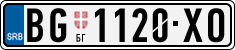 License plate of Serbia, Cars