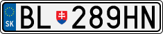 License plate of Slovakia, Cars