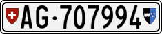 License plate of Switzerland, Cars