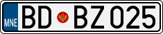 License plate of Montenegro, Cars