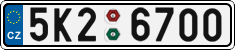 License plate of the Czech Republic, Cars (2001)