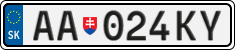 License plate of Slovakia, Cars