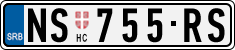 License plate of Serbia, Cars
