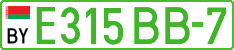 License plate Belarus, Electric vehicles (cars)