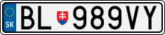 License plate of Slovakia, Cars