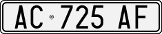 License plate of Italy, Cars (1994 year series)