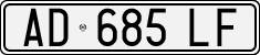 License plate of Italy, Cars (1994 year series)