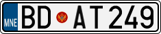 License plate of Montenegro, Cars