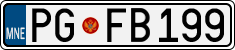 License plate of Montenegro, Cars