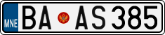 License plate of Montenegro, Cars