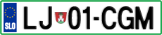 License plate of Slovenia, Cars