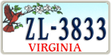 Virginia, Specialty plates (AB-1234)