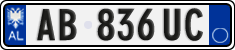 License plate of Albania, Cars (2011)