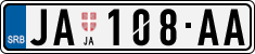 License plate of Serbia, Cars