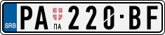 License plate of Serbia, Cars