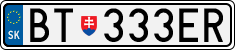 License plate of Slovakia, Cars