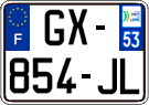 French license plate, SIV (ordinary)