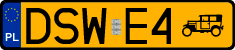 License plates of Poland, Oldtimers