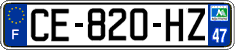 French license plate, SIV (ordinary)