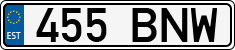 License plate of Estonia, Regular car plates