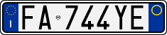 License plate of Italy, Cars (1994 year series)