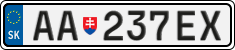 License plate of Slovakia, Cars