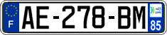 French license plate, SIV (ordinary)