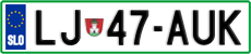 License plate of Slovenia, Cars