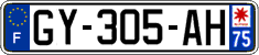 French license plate, SIV (ordinary)