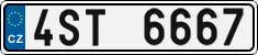 License plate of the Czech Republic, Cars (2001)