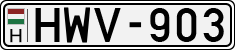 license plates of Hungary, Cars (1990)