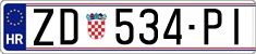 License plate of Croatia, Regular plates