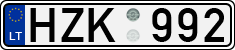 License plate of Lithuania, Cars