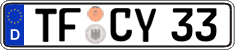 German license plate, Regular plates