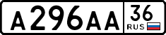 License plate Russia, Cars