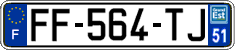 French license plate, SIV (ordinary)
