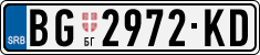 License plate of Serbia, Cars