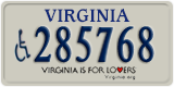 Virginia, Vehicles for disabled persons (#1234XX)