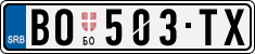 License plate of Serbia, Cars