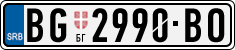 License plate of Serbia, Cars
