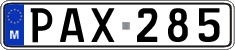 License plate of Malta, Regular plates (ABC 123)