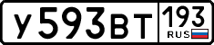 License plate Russia, Cars