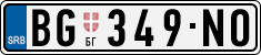 License plate of Serbia, Cars