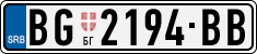 License plate of Serbia, Cars